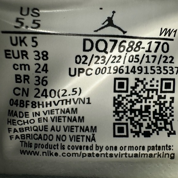 Women US 7 Jordan Zion 2 TB White Metallic Gold Basketba II &  (Men Size US 5.5) - Picture 7 of 8